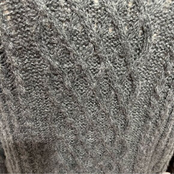 NWT Nordstrom Cali Be Charcoal Gray Cable Knit Crew Neck Sweater - XL/1X - Picture 8 of 12
